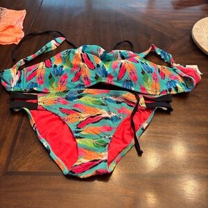 Colorful Floral Bikini Top